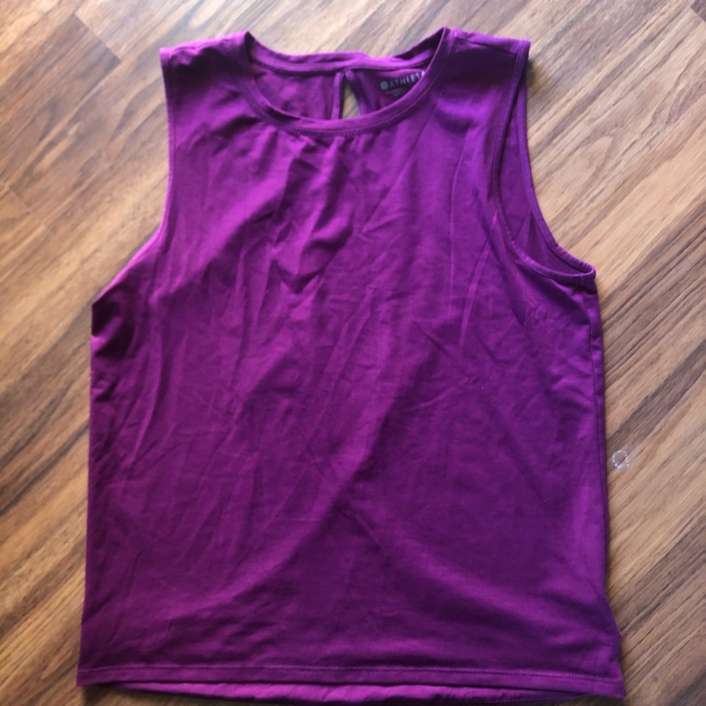 Athleta Jacquard Open Back Train Tank purple
